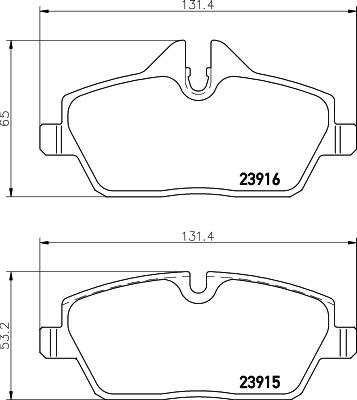 HELLA PAGID 8DB 355 026-031 - Əyləc altlığı dəsti, əyləc diski furqanavto.az