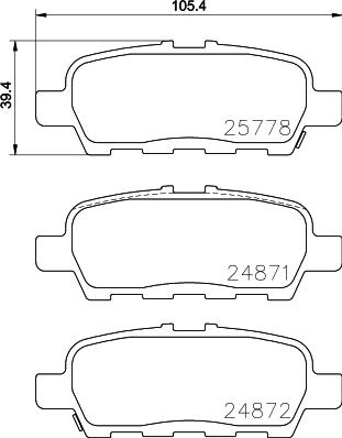 HELLA PAGID 8DB 355 020-401 - Əyləc altlığı dəsti, əyləc diski furqanavto.az