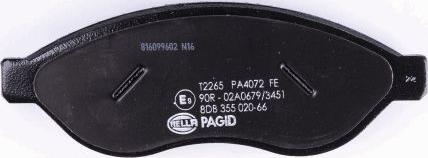 HELLA PAGID 8DB 355 020-661 - Əyləc altlığı dəsti, əyləc diski furqanavto.az