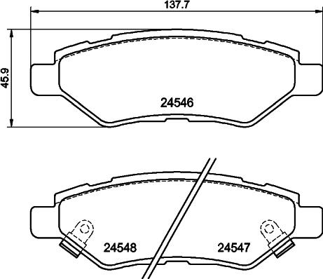 HELLA PAGID 8DB 355 020-011 - Əyləc altlığı dəsti, əyləc diski furqanavto.az