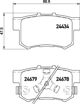 HELLA PAGID 8DB 355 020-021 - Əyləc altlığı dəsti, əyləc diski furqanavto.az