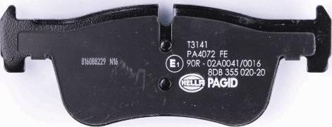 HELLA PAGID 8DB 355 020-201 - Əyləc altlığı dəsti, əyləc diski furqanavto.az