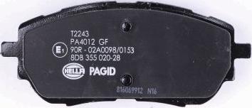 HELLA PAGID 8DB 355 020-281 - Əyləc altlığı dəsti, əyləc diski furqanavto.az