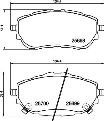 HELLA PAGID 8DB 355 020-281 - Əyləc altlığı dəsti, əyləc diski furqanavto.az