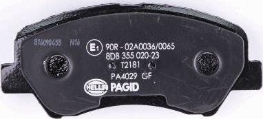 HELLA PAGID 8DB 355 020-231 - Əyləc altlığı dəsti, əyləc diski furqanavto.az