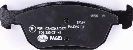 HELLA PAGID 8DB 355 021-431 - Əyləc altlığı dəsti, əyləc diski furqanavto.az