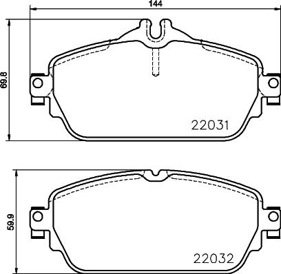 HELLA PAGID 8DB 355 021-551 - Əyləc altlığı dəsti, əyləc diski furqanavto.az