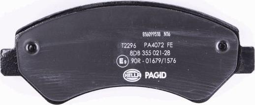 HELLA PAGID 8DB 355 021-281 - Əyləc altlığı dəsti, əyləc diski furqanavto.az