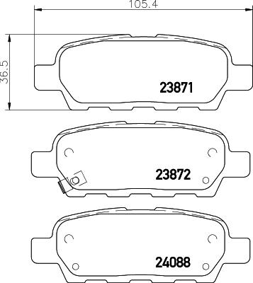 HELLA PAGID 8DB 355 028-031 - Əyləc altlığı dəsti, əyləc diski furqanavto.az