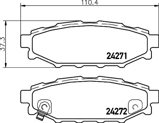 HELLA PAGID 8DB 355 028-341 - Əyləc altlığı dəsti, əyləc diski furqanavto.az