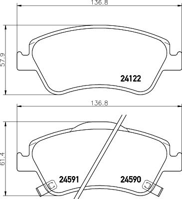 HELLA PAGID 8DB 355 028-281 - Əyləc altlığı dəsti, əyləc diski furqanavto.az