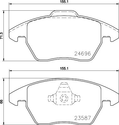 HELLA PAGID 8DB 355 023-151 - Əyləc altlığı dəsti, əyləc diski furqanavto.az