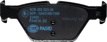 HELLA PAGID 8DB 355 023-341 - Əyləc altlığı dəsti, əyləc diski furqanavto.az