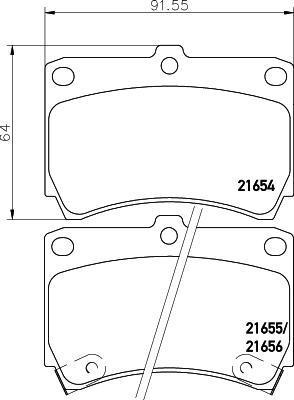 HELLA PAGID 8DB 355 027-141 - Əyləc altlığı dəsti, əyləc diski furqanavto.az