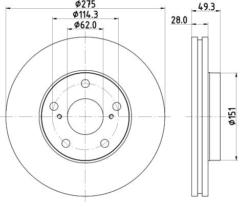 HELLA PAGID 8DD 355 104-931 - Əyləc Diski furqanavto.az