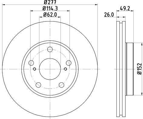 HELLA PAGID 8DD 355 119-661 - Əyləc Diski furqanavto.az