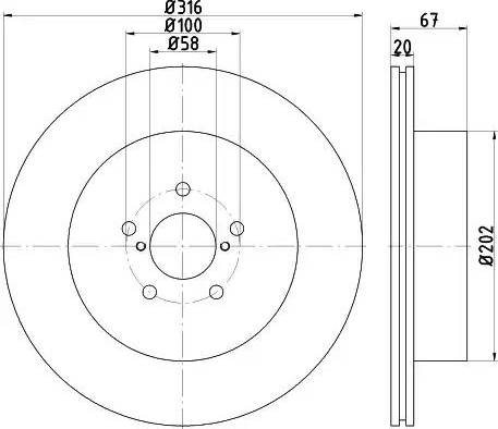 HELLA PAGID 8DD 355 115-131 - Əyləc Diski furqanavto.az