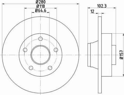 HELLA PAGID 8DD 355 111-011 - Əyləc Diski furqanavto.az