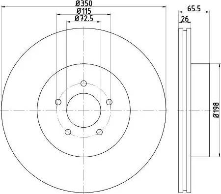 HELLA PAGID 8DD 355 117-811 - Əyləc Diski furqanavto.az