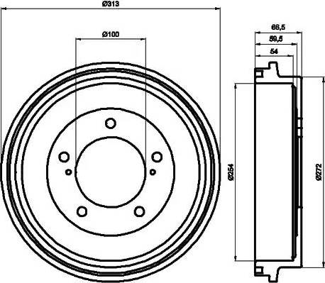 HELLA PAGID 8DT355300491 - Əyləc barabanı furqanavto.az