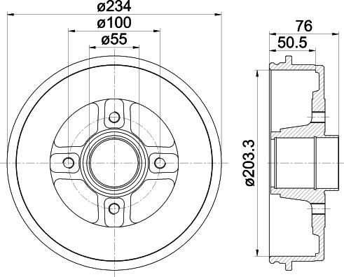 HELLA PAGID 8DT 355 300-641 - Əyləc barabanı furqanavto.az