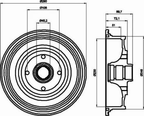 HELLA PAGID 8DT 355 301-601 - Əyləc barabanı furqanavto.az