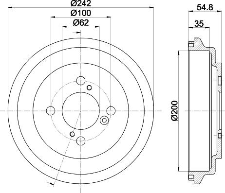 HELLA PAGID 8DT 355 303-291 - Əyləc barabanı furqanavto.az