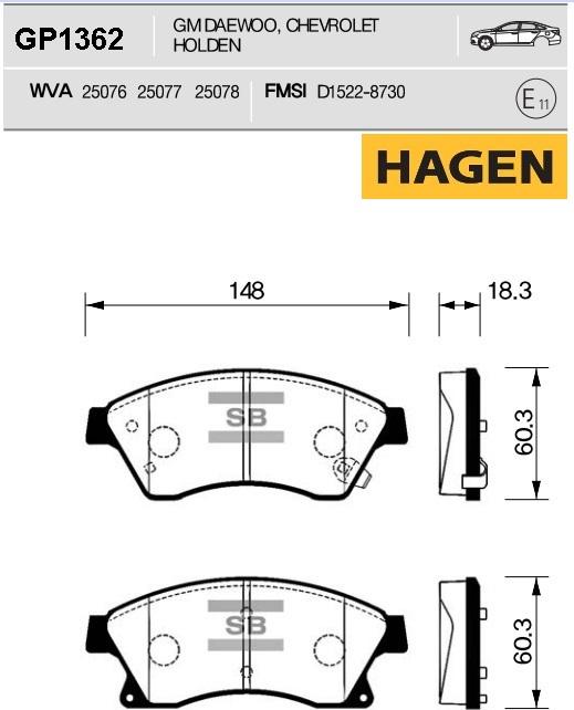 Hi-Q GP1362 - Əyləc altlığı dəsti, əyləc diski furqanavto.az