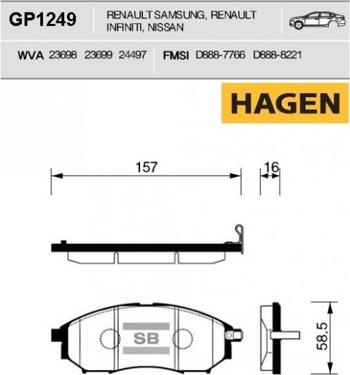 Hi-Q GP1249 - Əyləc altlığı dəsti, əyləc diski furqanavto.az