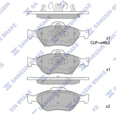 Hi-Q SP1631 - Əyləc altlığı dəsti, əyləc diski furqanavto.az