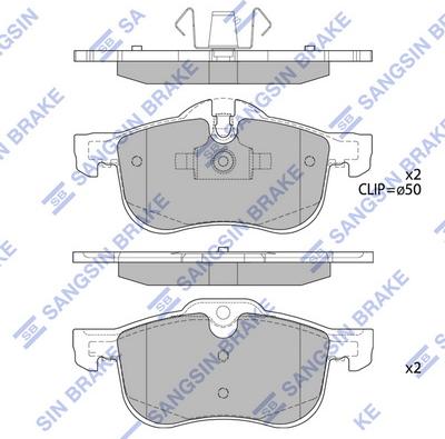 Hi-Q SP2109-F - Əyləc altlığı dəsti, əyləc diski furqanavto.az