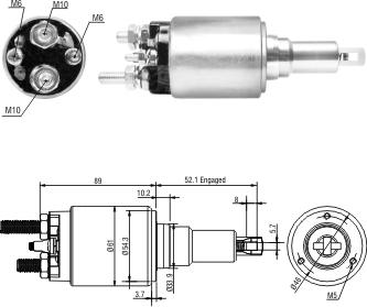 Hoffer 6646290 - Solenoid açarı, başlanğıc furqanavto.az