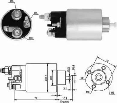 Hoffer 6646058 - Solenoid açarı, başlanğıc furqanavto.az