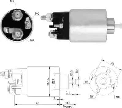 Hoffer 6646157 - Solenoid açarı, başlanğıc furqanavto.az