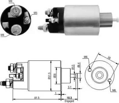 Hoffer 6646100 - Solenoid açarı, başlanğıc furqanavto.az