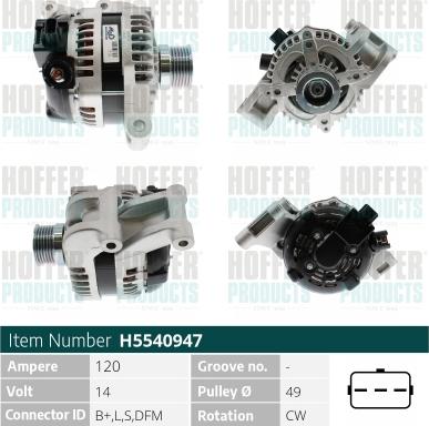 Hoffer H5540947 - Alternator furqanavto.az