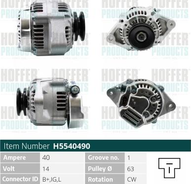 Hoffer H5540490 - Alternator furqanavto.az