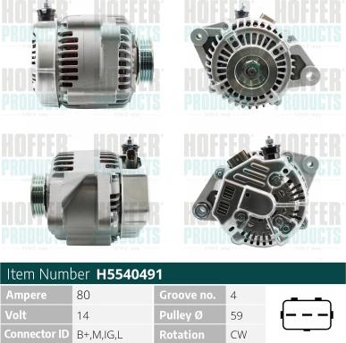 Hoffer H5540491 - Alternator furqanavto.az