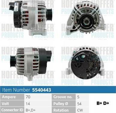 Hoffer H5540443 - Alternator furqanavto.az