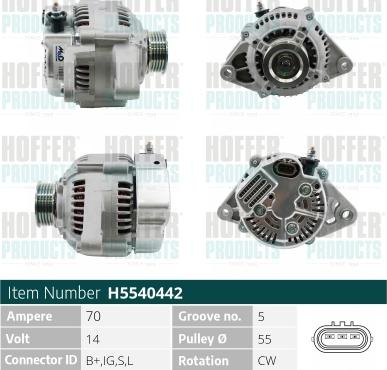 Hoffer H5540442 - Alternator furqanavto.az