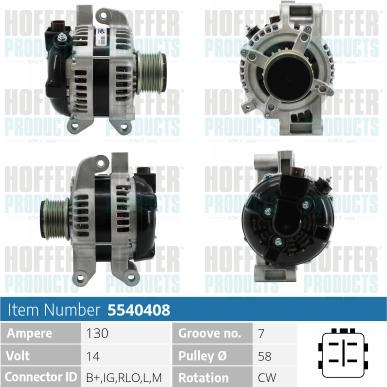 Hoffer H5540408 - Alternator furqanavto.az