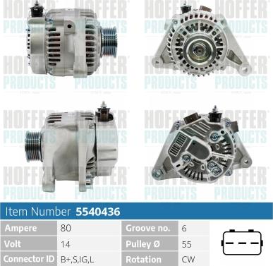 Hoffer H5540436 - Alternator furqanavto.az