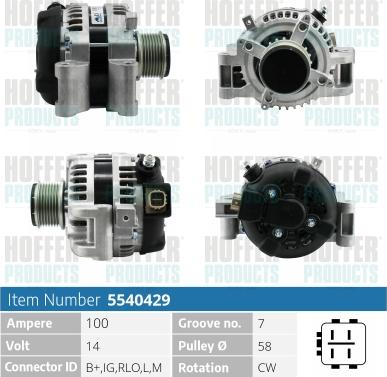 Hoffer H5540429 - Alternator furqanavto.az