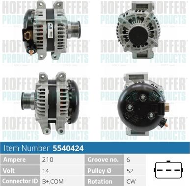 Hoffer H5540424 - Alternator furqanavto.az