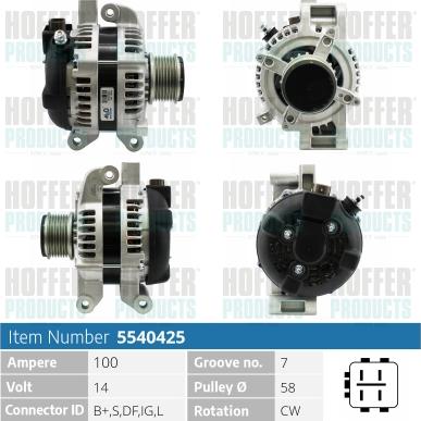 Hoffer H5540425 - Alternator furqanavto.az