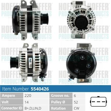 Hoffer H5540426 - Alternator furqanavto.az