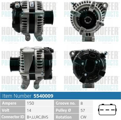 Hoffer H5540009 - Alternator furqanavto.az