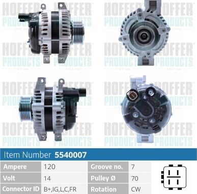 Hoffer H5540007 - Alternator furqanavto.az