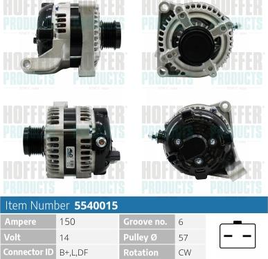 Hoffer H5540015 - Alternator furqanavto.az