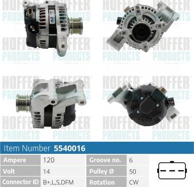 Hoffer H5540016 - Alternator furqanavto.az